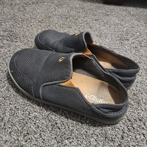 OluKai Men's Charcoal and Orange Slip-On Loafers